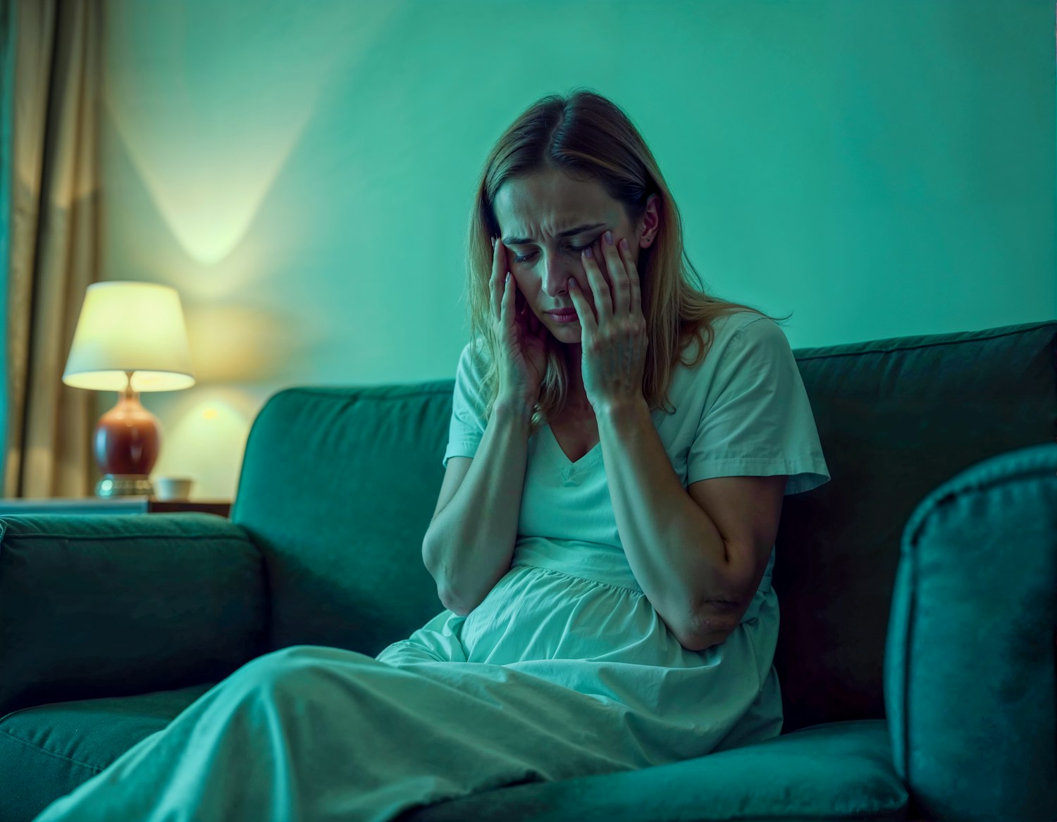 A woman appears disoriented, symbolizing the recurrent memory gaps and identity confusion often experienced by individuals with Dissociative Identity Disorder.