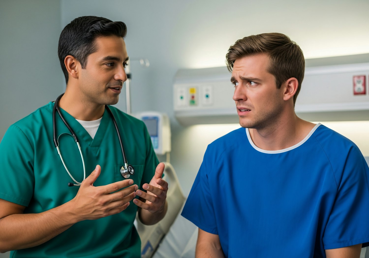 A therapist and patient engaged in a focused, empathetic conversation, representing advanced psychotherapeutic approaches.