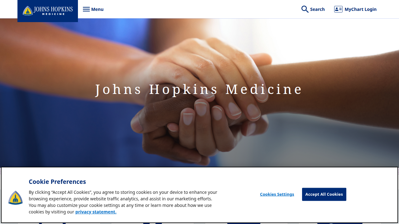 The homepage of Johns Hopkins Medicine, a leading resource for health information and research.