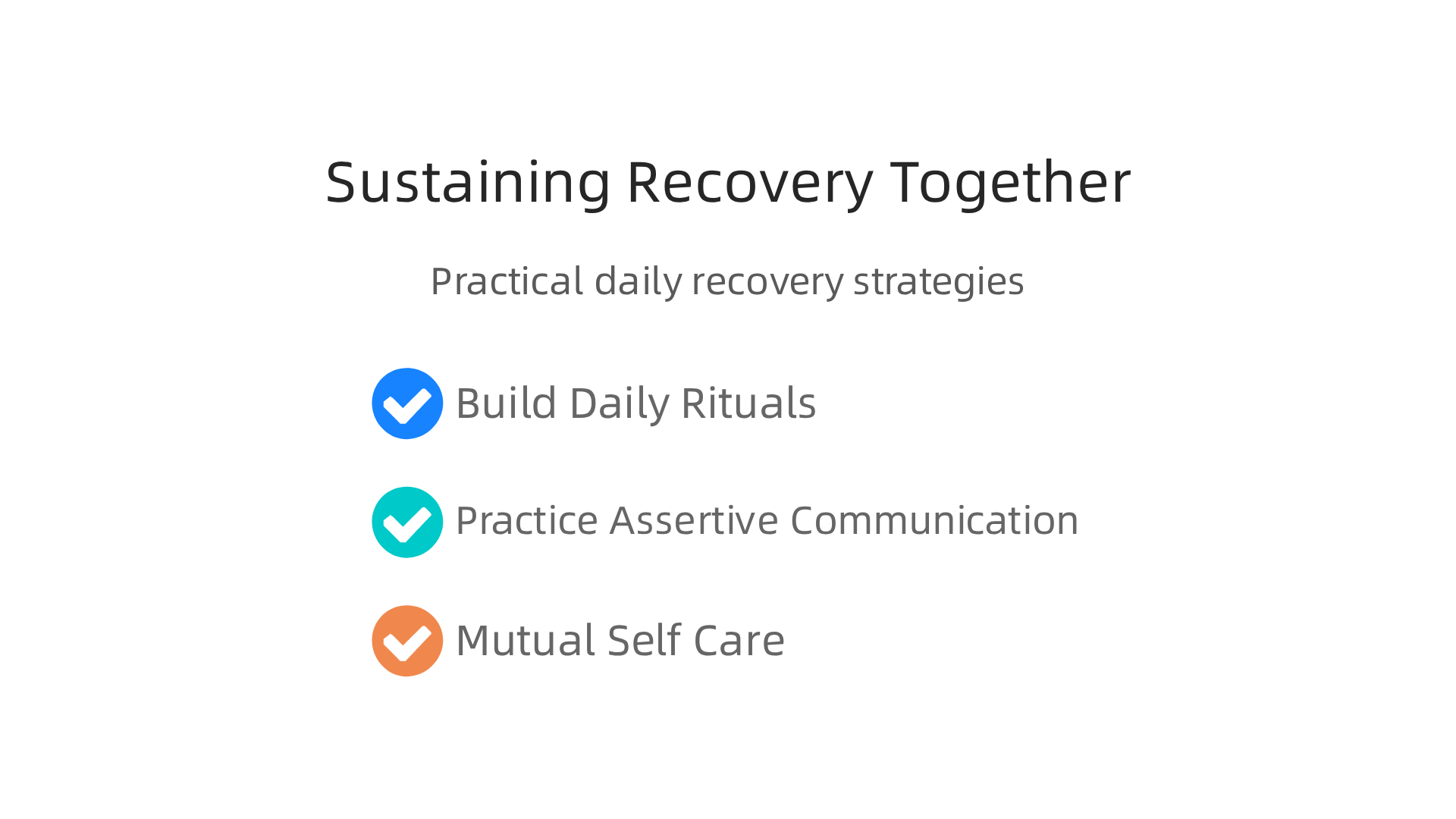 Practical daily strategies that couples can use to support long-term recovery and strengthen their relationship.