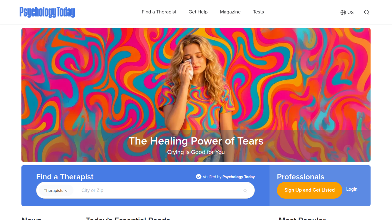 Search for licensed therapists by specialty, location, and insurance on Psychology Today.