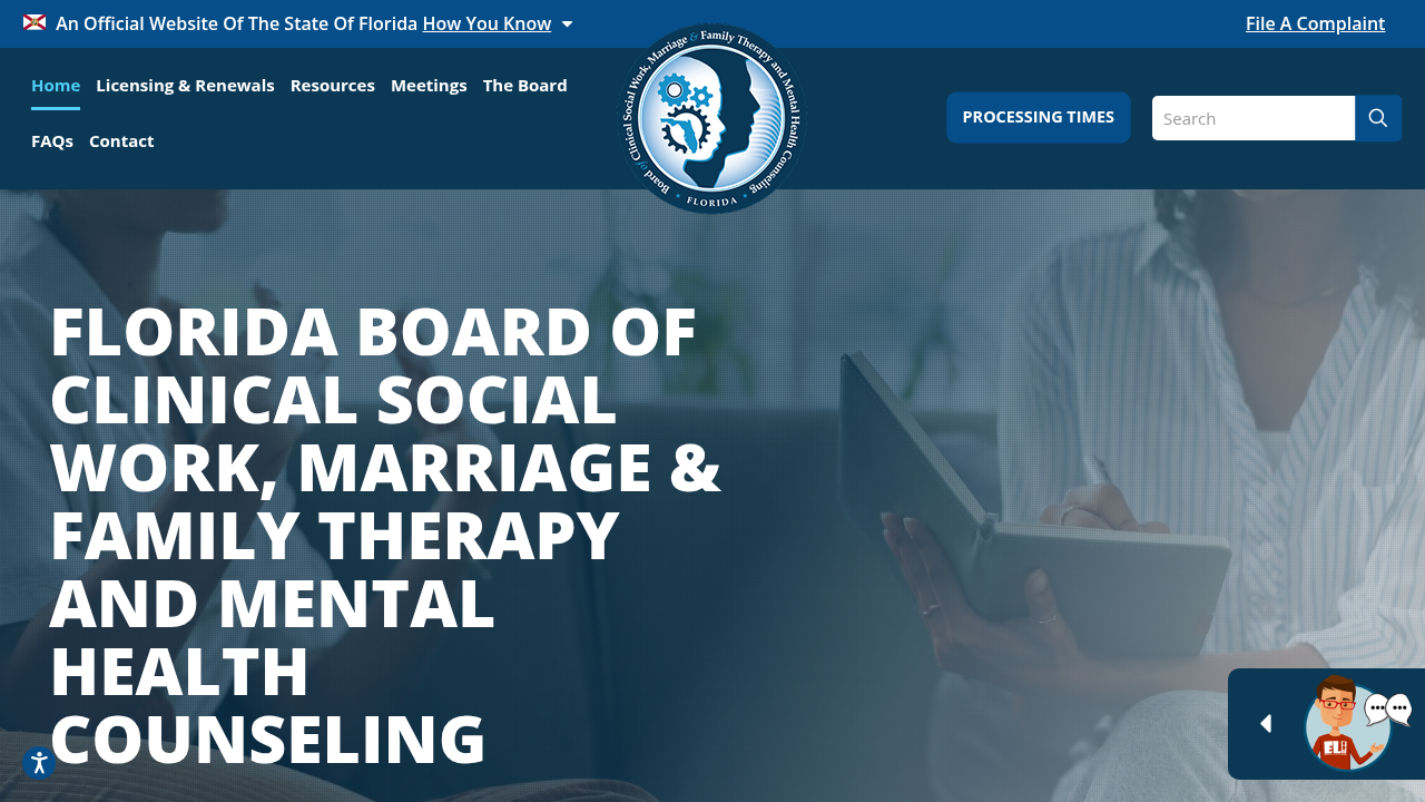 Verify a therapist's license and credentials through official state licensing board websites, such as the Florida Board of Clinical Social Work.