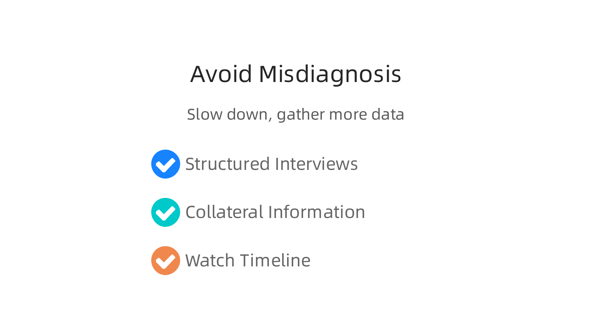Key strategies for healthcare professionals and individuals to avoid misdiagnosis of mental health conditions.