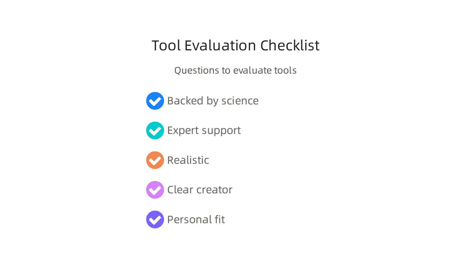 An infographic presenting a checklist to evaluate the trustworthiness and effectiveness of new mental health tools and ideas.