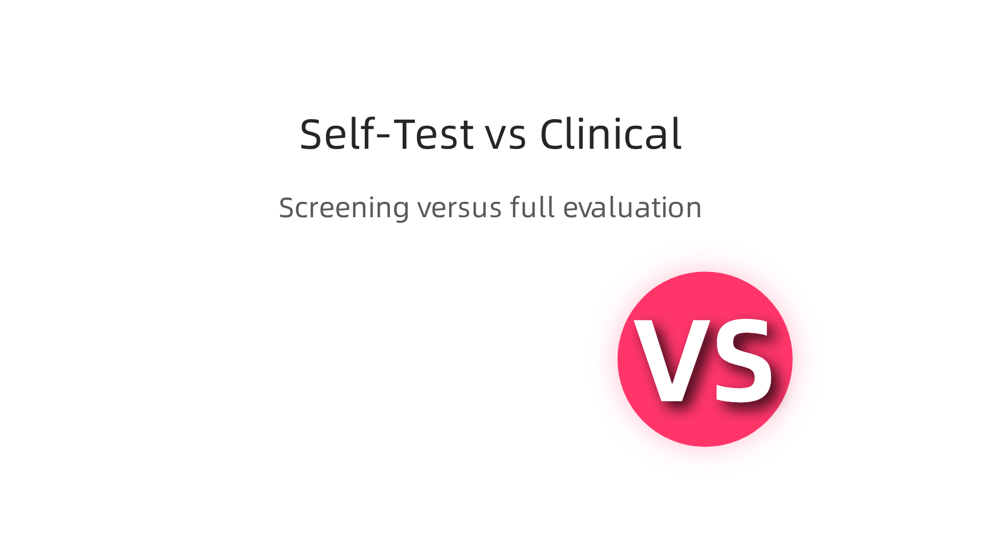 A visual comparison highlighting the differences between online self-tests and professional clinical diagnosis for social anxiety disorder.