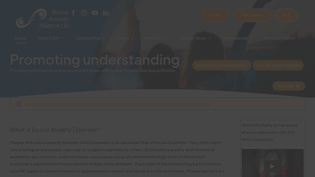 Screenshot of the Social Anxiety Alliance website, providing support and technical definitions related to social anxiety disorder.