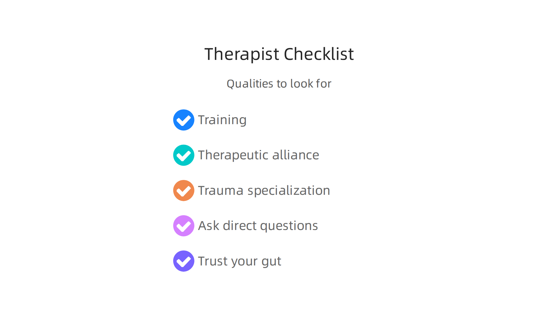 Essential characteristics and specializations to seek when choosing a therapist for trauma bonding.
