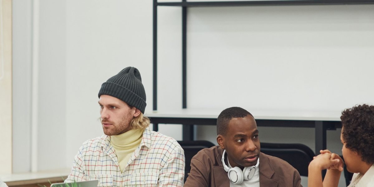 A scene depicting individuals engaged in a calm and understanding conversation, symbolizing the gentle approach to discussing mental health.