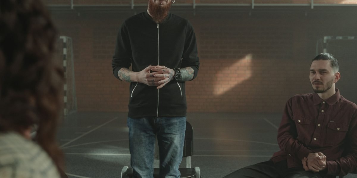 A person feeling apprehensive in a social environment.